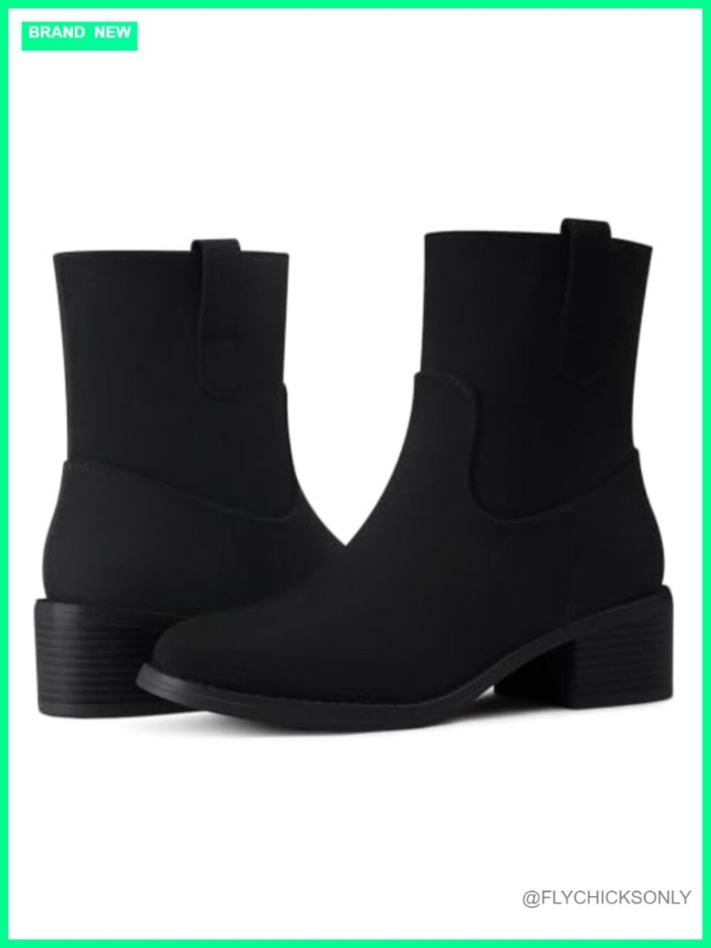 Women's Suede Chunky Block Heel Ankle Boots Square Toe Zip Booties Fall